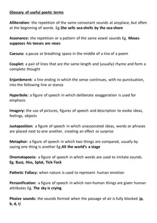 Glossary of Poetic Terms